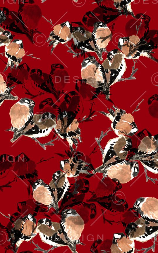 水墨画印花华亿平台图片