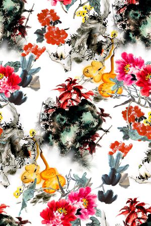 国画花印花华亿平台图片