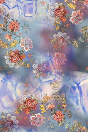 卷草纹印花华亿平台图片