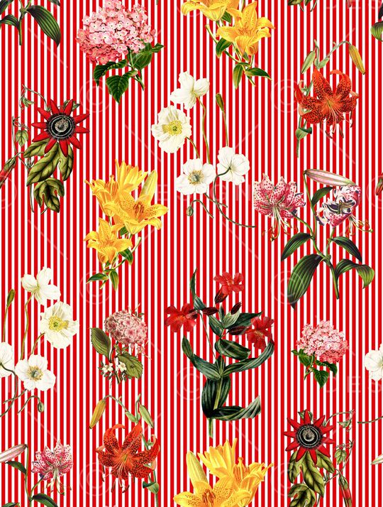 复古植物印花华亿平台图片