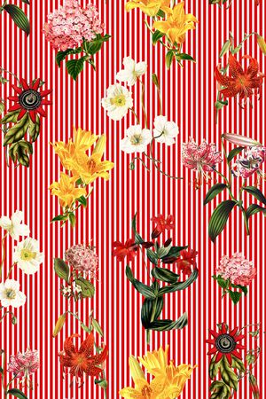 复古植物印花华亿平台图片