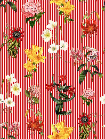 855210-休闲花卉竖条纹