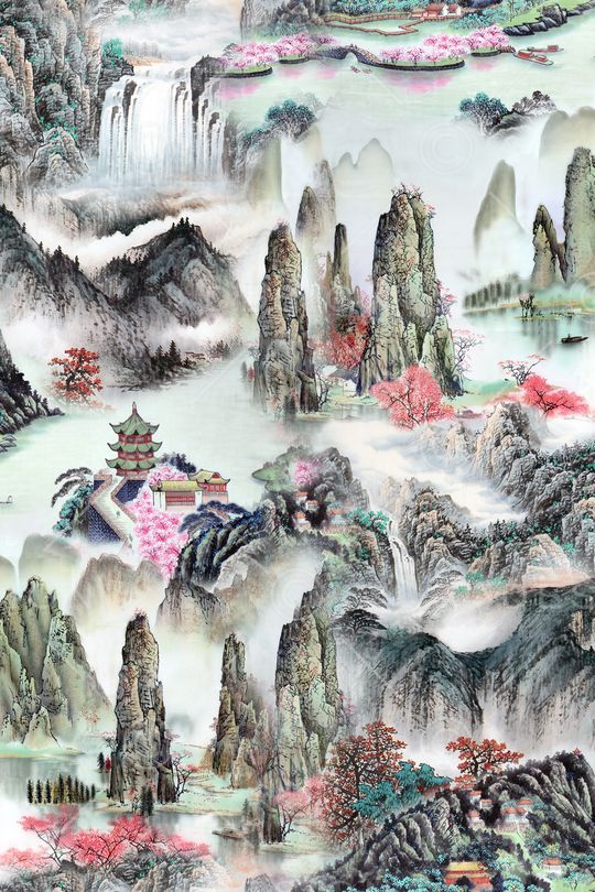 中国风印花华亿平台图片