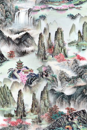 中国风印花华亿平台图片