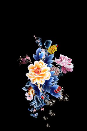 花卉印花华亿平台图片