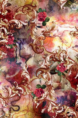 卷草纹印花华亿平台图片