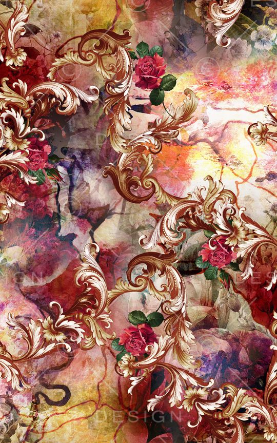 卷草纹印花华亿平台图片