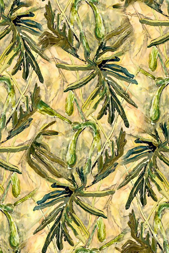 树叶印花华亿平台图片