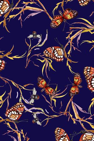 树枝印花华亿平台图片