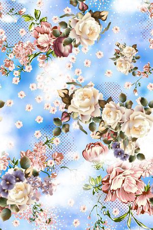 花卉印花华亿平台图片