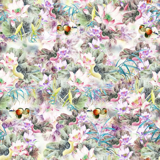 荷花印花华亿平台图片