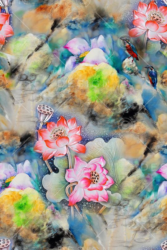 花卉印花华亿平台图片