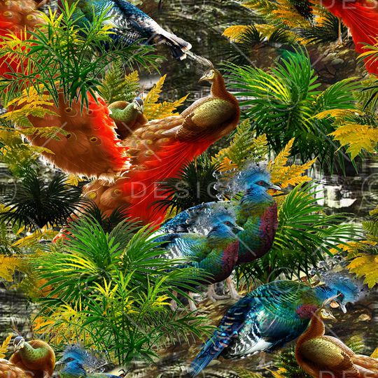 孔雀印花华亿平台图片