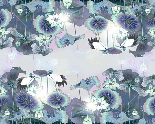 仙鹤印花华亿平台图片