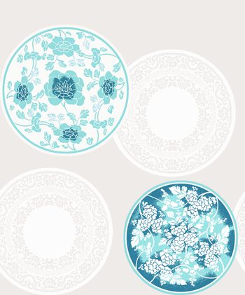 青花瓷韵印花华亿平台图片