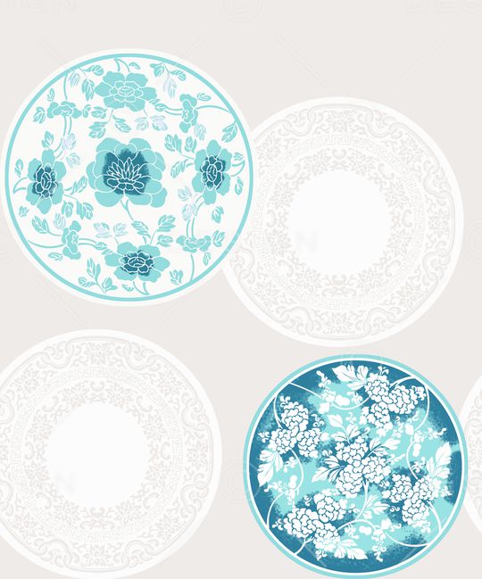 青花瓷韵印花华亿平台图片