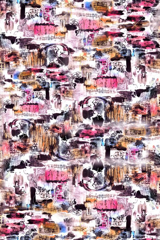 抽象几何印花华亿平台图片