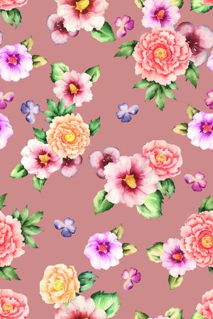 彩底花卉印花华亿平台图片