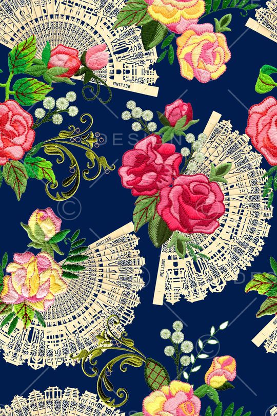 扇子印花华亿平台图片