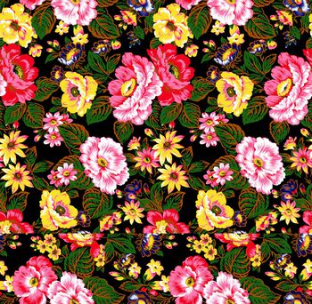 牡丹印花华亿平台图片