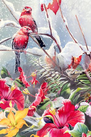 国画花卉印花华亿平台图片