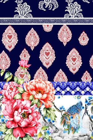 花卉大花印花华亿平台图片