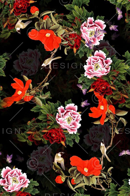 花卉印花华亿平台图片