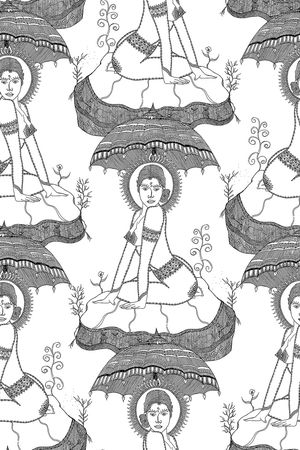 人物插画印花华亿平台图片