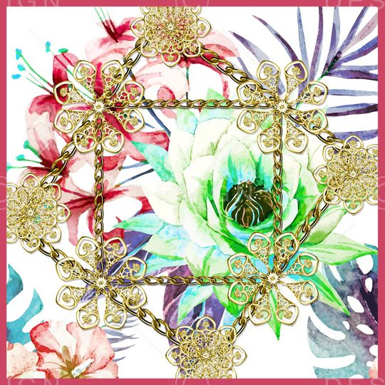 小方巾印花华亿平台图片