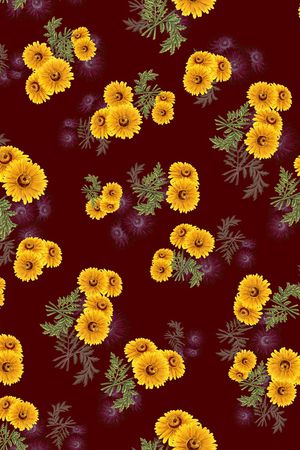 手绘花印花华亿平台图片