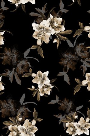 手绘花卉印花华亿平台图片