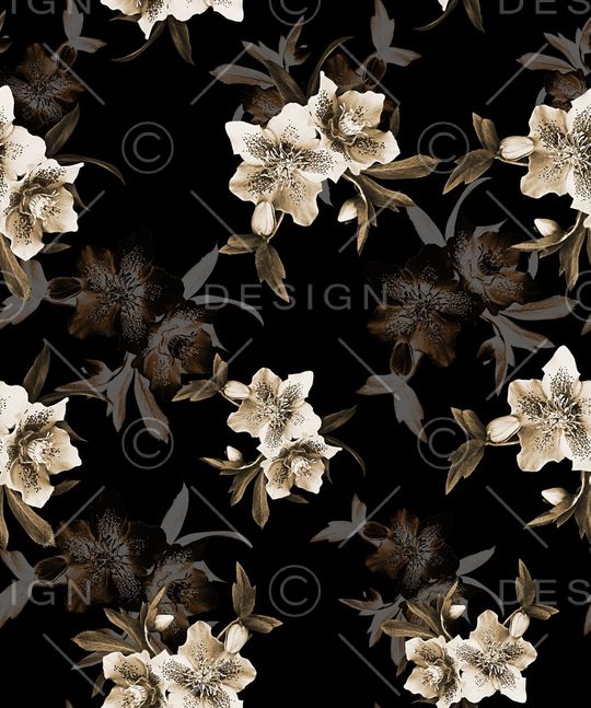 手绘花卉印花华亿平台图片