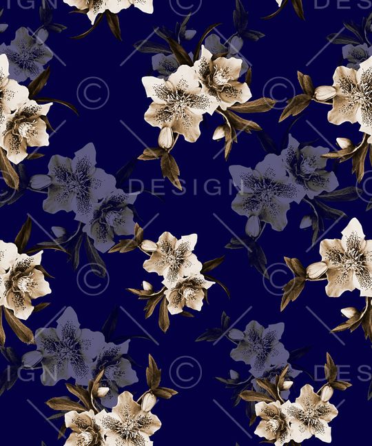 手绘花卉印花华亿平台图片