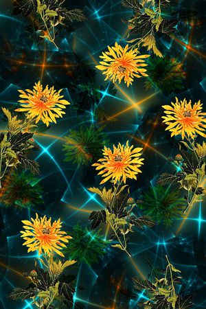 菊花印花华亿平台图片