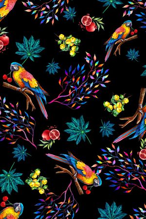 鹦鹉印花华亿平台图片