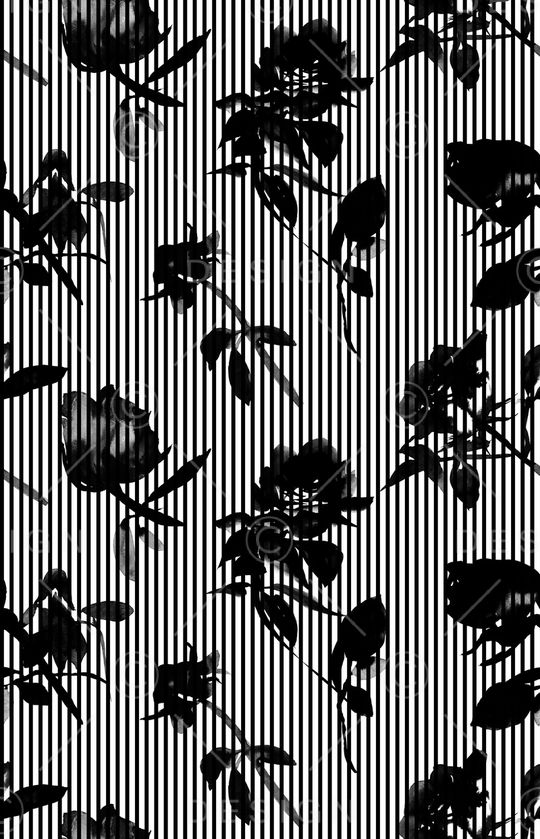 水墨花卉印花华亿平台图片