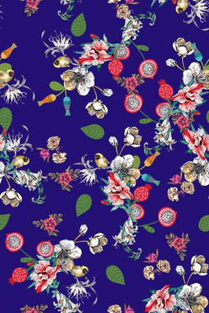 花鸟印花华亿平台图片