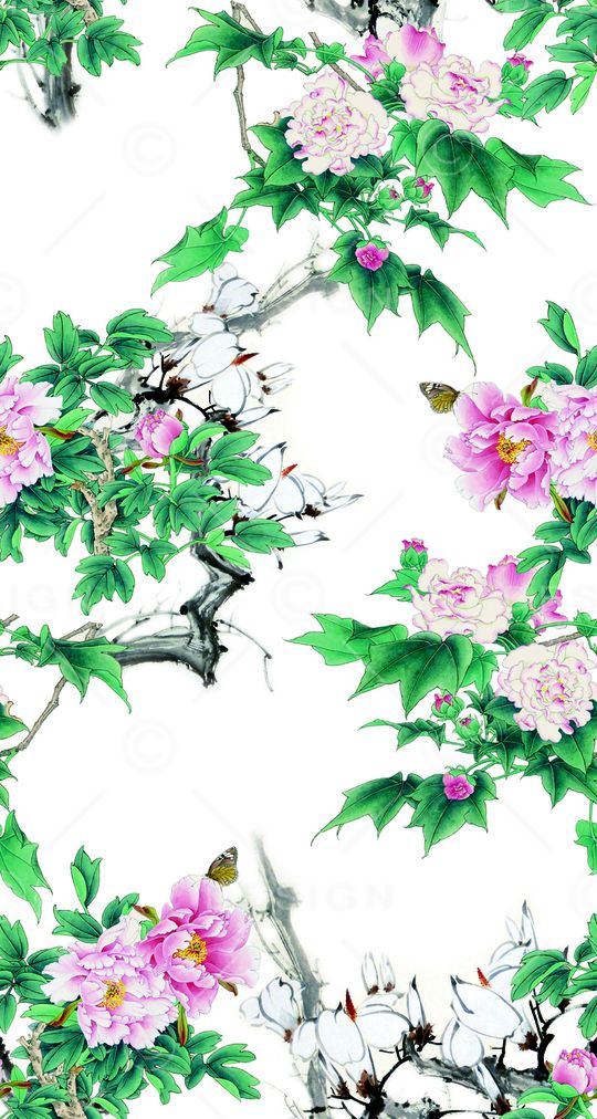 牡丹印花华亿平台图片