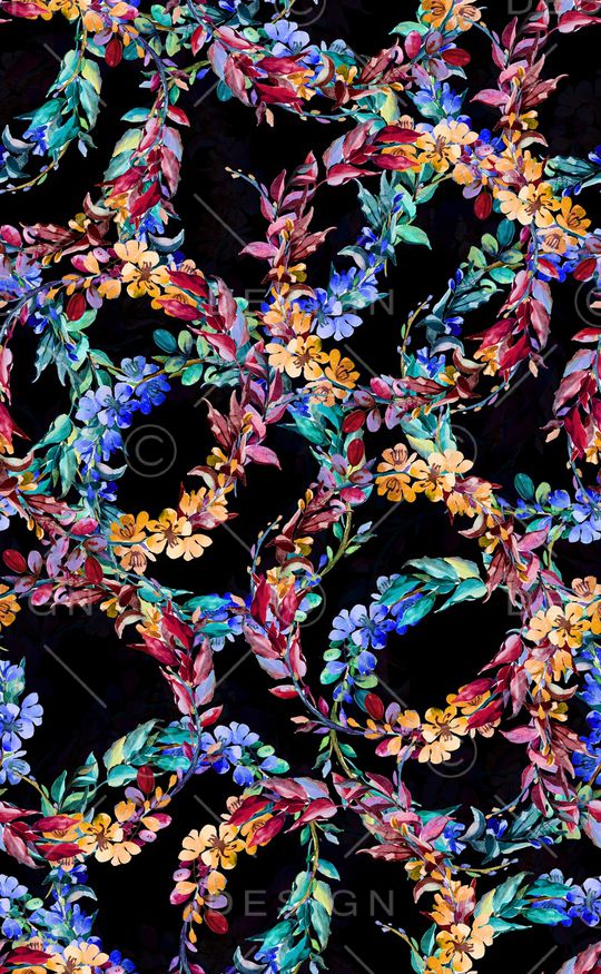 时尚花卉印花华亿平台图片