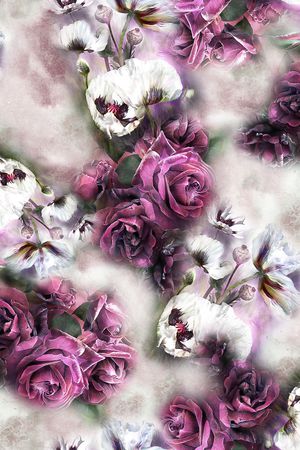 花卉印花华亿平台图片