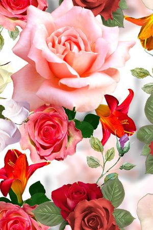 唯美花卉印花华亿平台图片