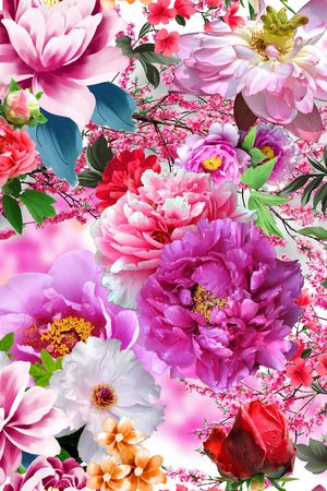 牡丹印花华亿平台图片