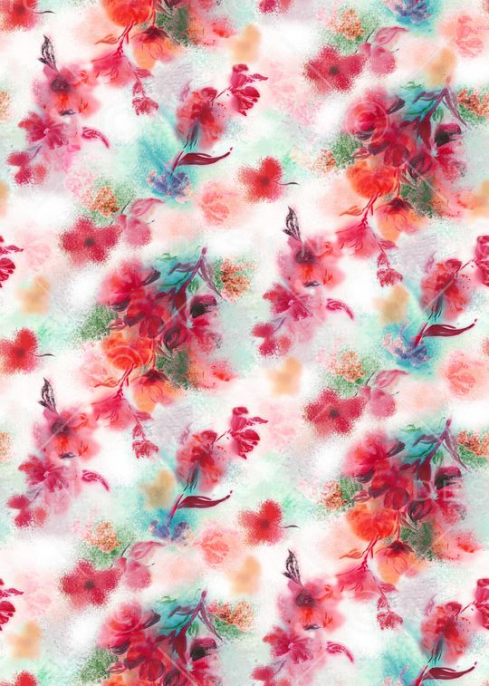 唯美花卉印花华亿平台图片