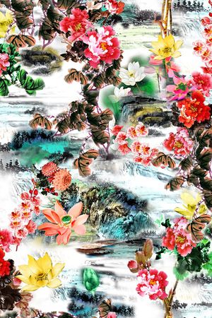 花卉印花华亿平台图片