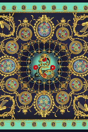 蛇印花华亿平台图片