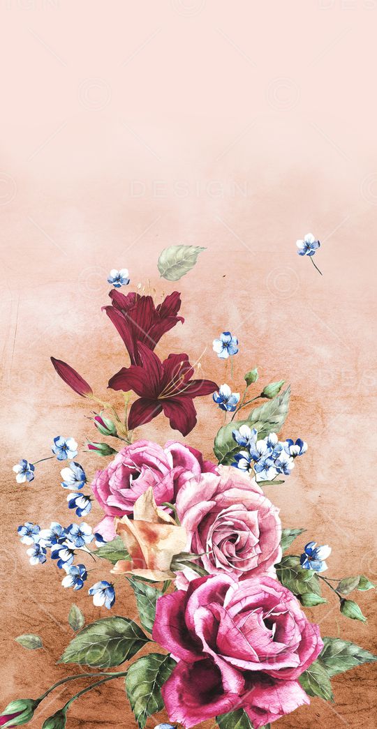 定位大气花卉印花华亿平台图片