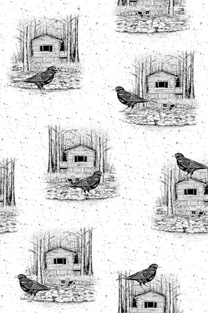 复古房子印花华亿平台图片