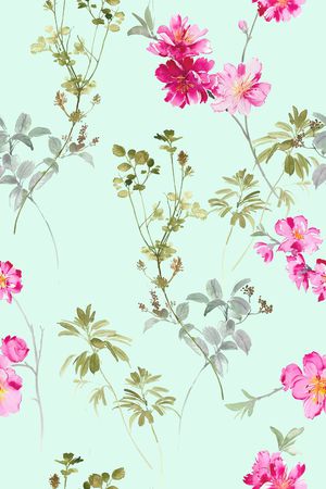 水彩花卉印花华亿平台图片