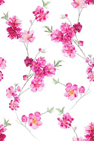 水彩花卉印花华亿平台图片