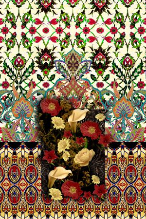 红绿黑黄印花华亿平台图片